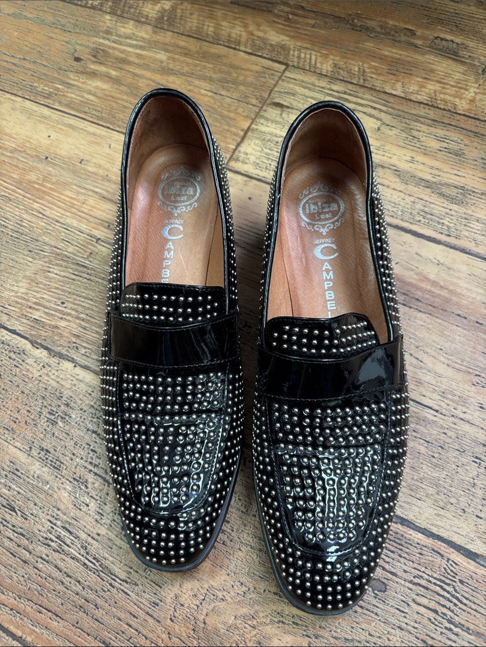 Black Studded Jeffrey Campbell women’s Loafers - Designer Style - Picture 2 of 4